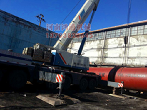 鸿通科技20米褐煤烘干机安装现场